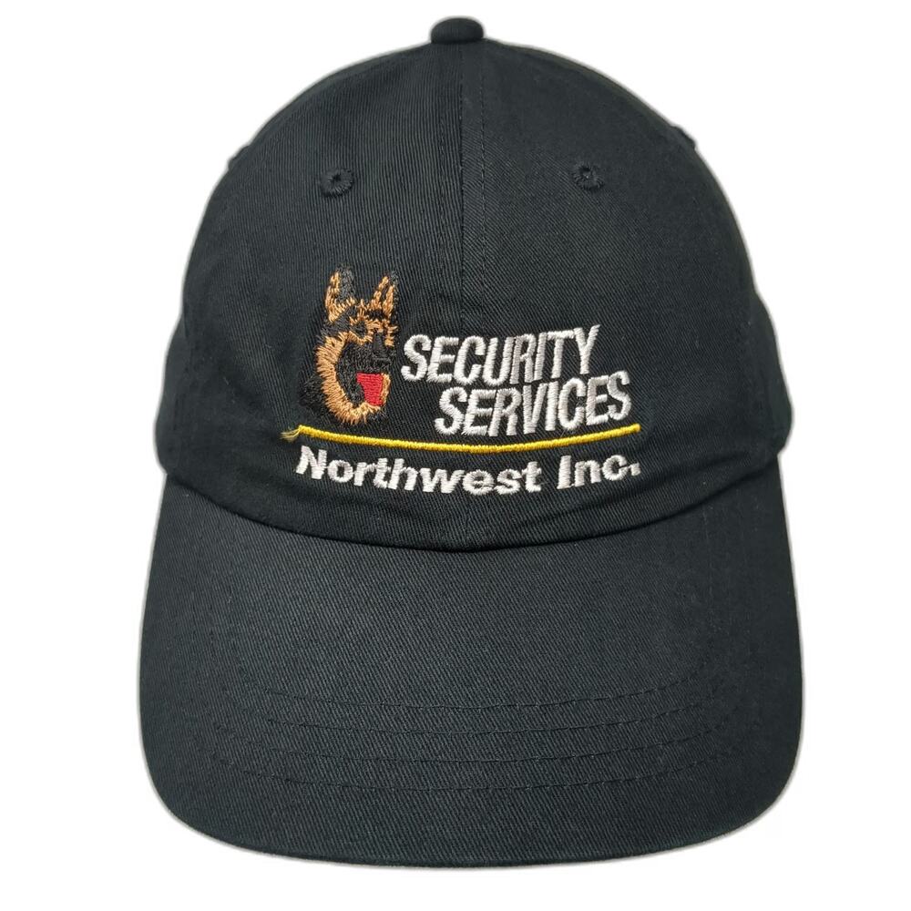 Northwest Inc Security Services Dog Baseball Cap Black One Size Flag Patch Hat